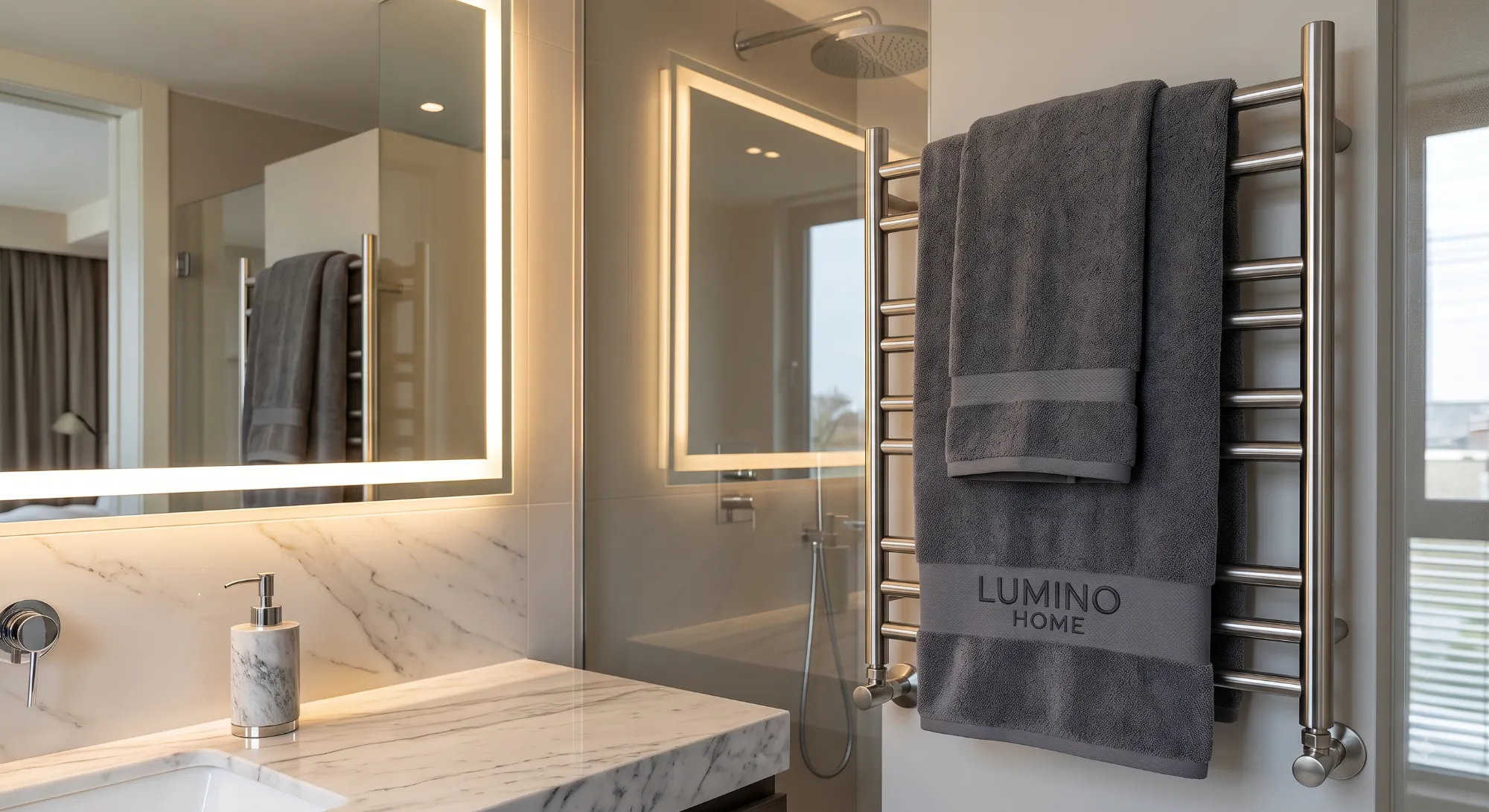 TEST - Lumino Home Banyo dəri ev banyo dəsmalı – Gri
